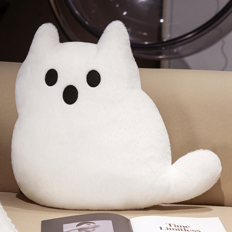 Ghost Cat Plush Pillow | Halloween Kawaii Cushion