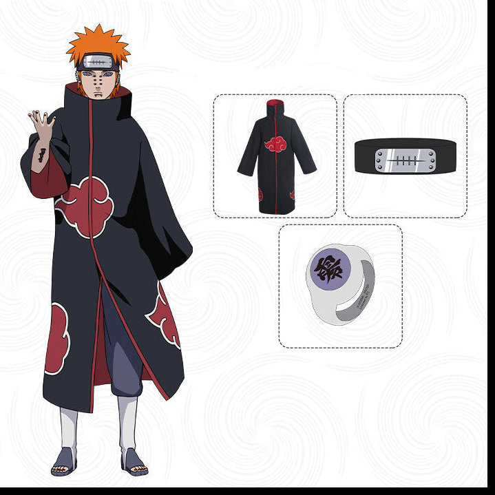 Naruto Pain Cosplay Set – Akatsuki Robe & Accessories