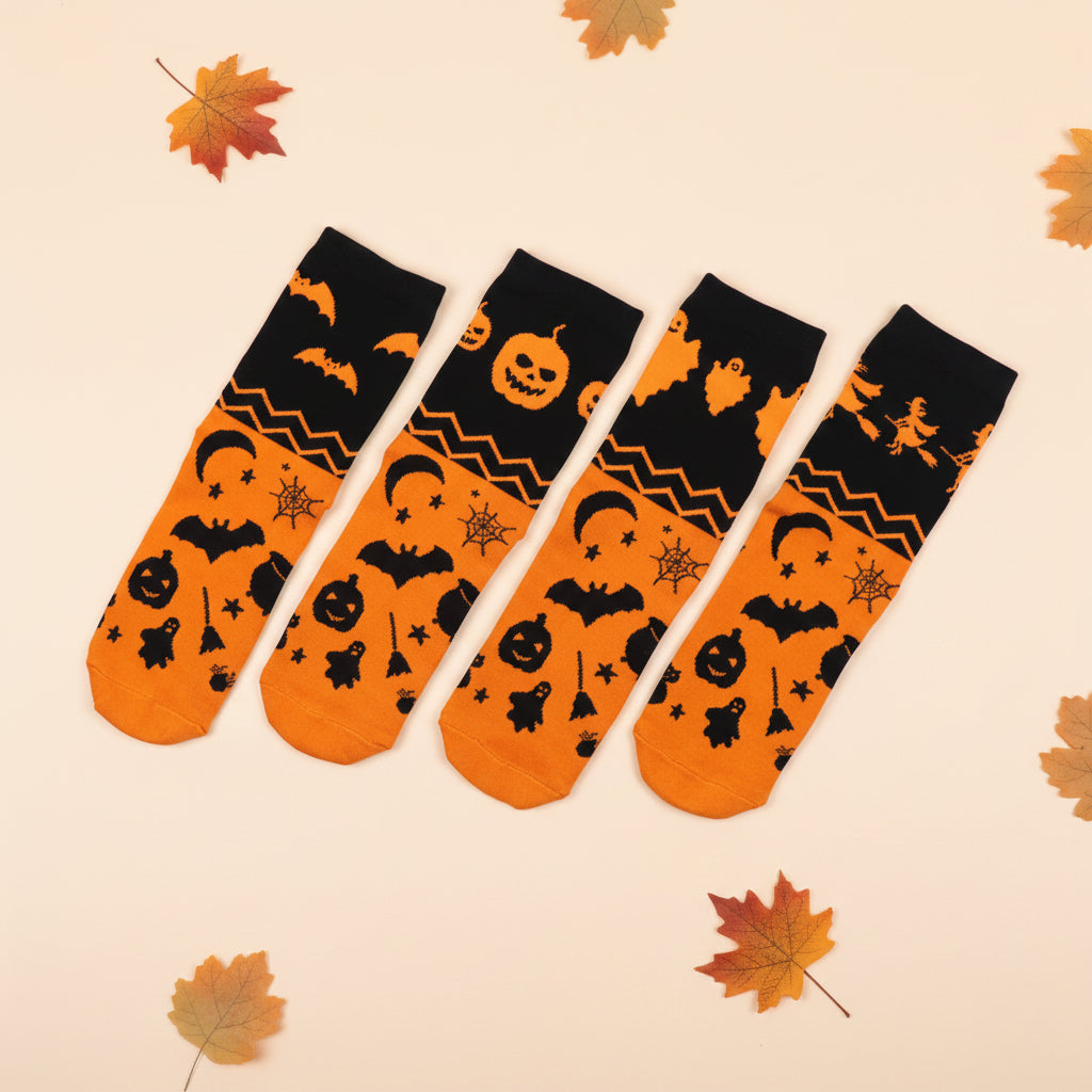 Halloween Cotton Crew Socks – Unisex Novelty Gift