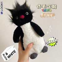 Fluffy Penguin JellyCat British doll, Ronnie Jumping Rock Jump Plush soothing penguin animal