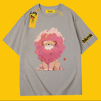 BKMK Anime Lion Graphic Oversized Cotton Tee