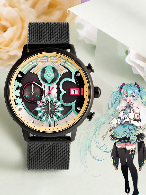 Lucky Stone Hatsune Miku Watch Official Mill Co-branded 2D Anime Peripherals MIKU Light Drive Quartz Watch