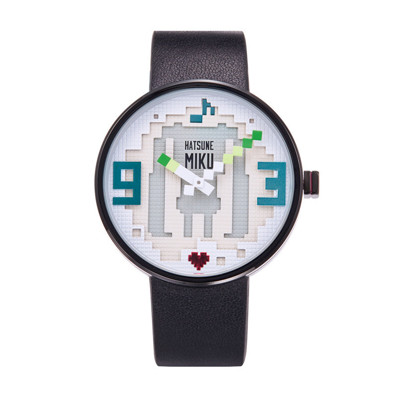 Lucky Stone Hatsune Miku Pixel Art Quartz Analog Wristwatch