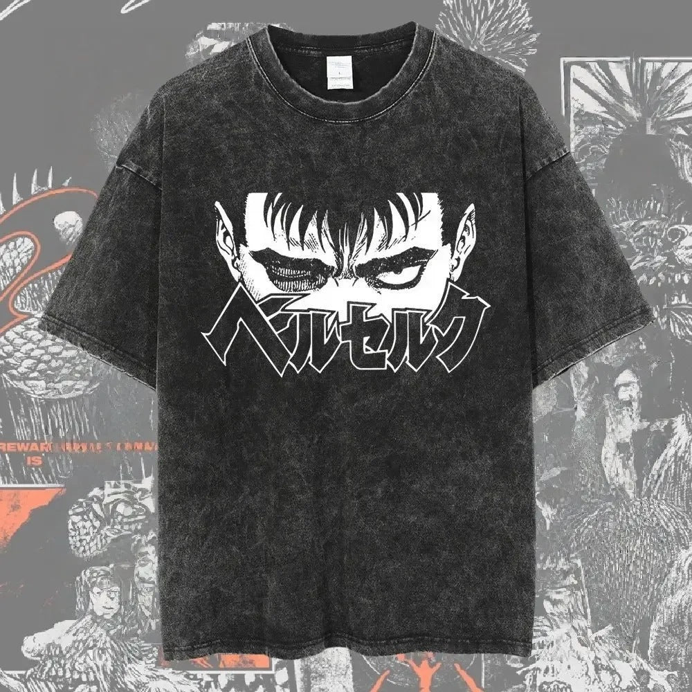 Berserk Vintage Washed Anime Graphic T-Shirt