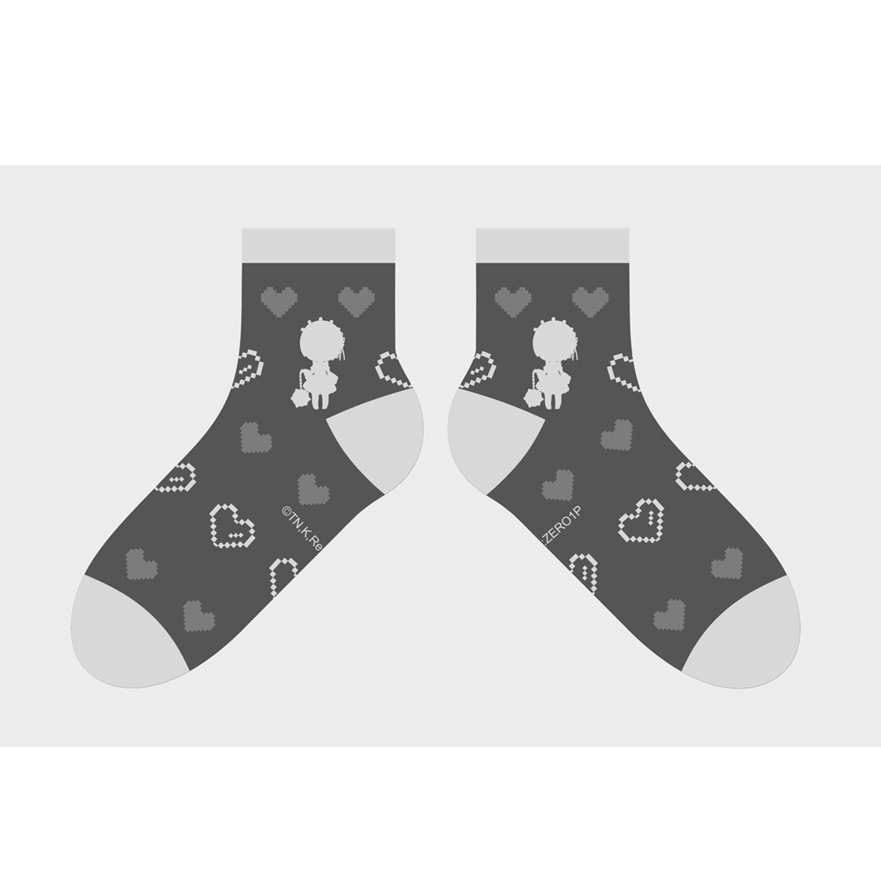 Re:Zero Rem Ram Pixel Art Anime Socks