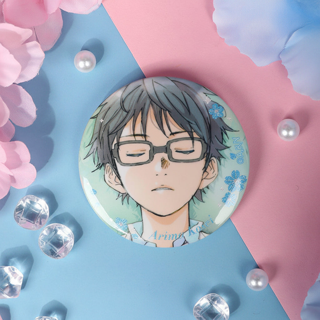 Galaxy Anime April is Your Lie Kaoru Miyazono Arima Kosei Grass Badge Set