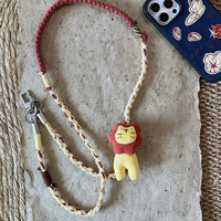 Handmade cartoon woven figurines, phone lanyards, pendants, camera INS cross cords, adjustable wrists, phone chains, shoulder straps
