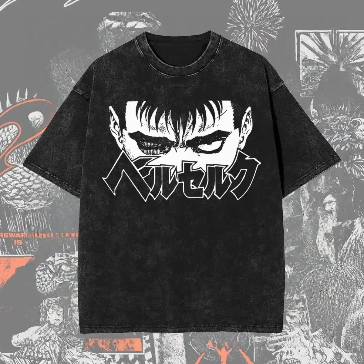 Berserk Vintage Washed Anime Graphic T-Shirt