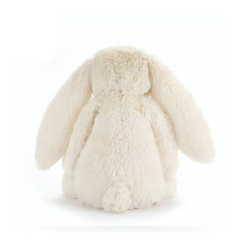 Jellycat Star Ear Bunny plush toy in white and gray with soft fur and adorable star-shaped ears, suitable for cuddling.