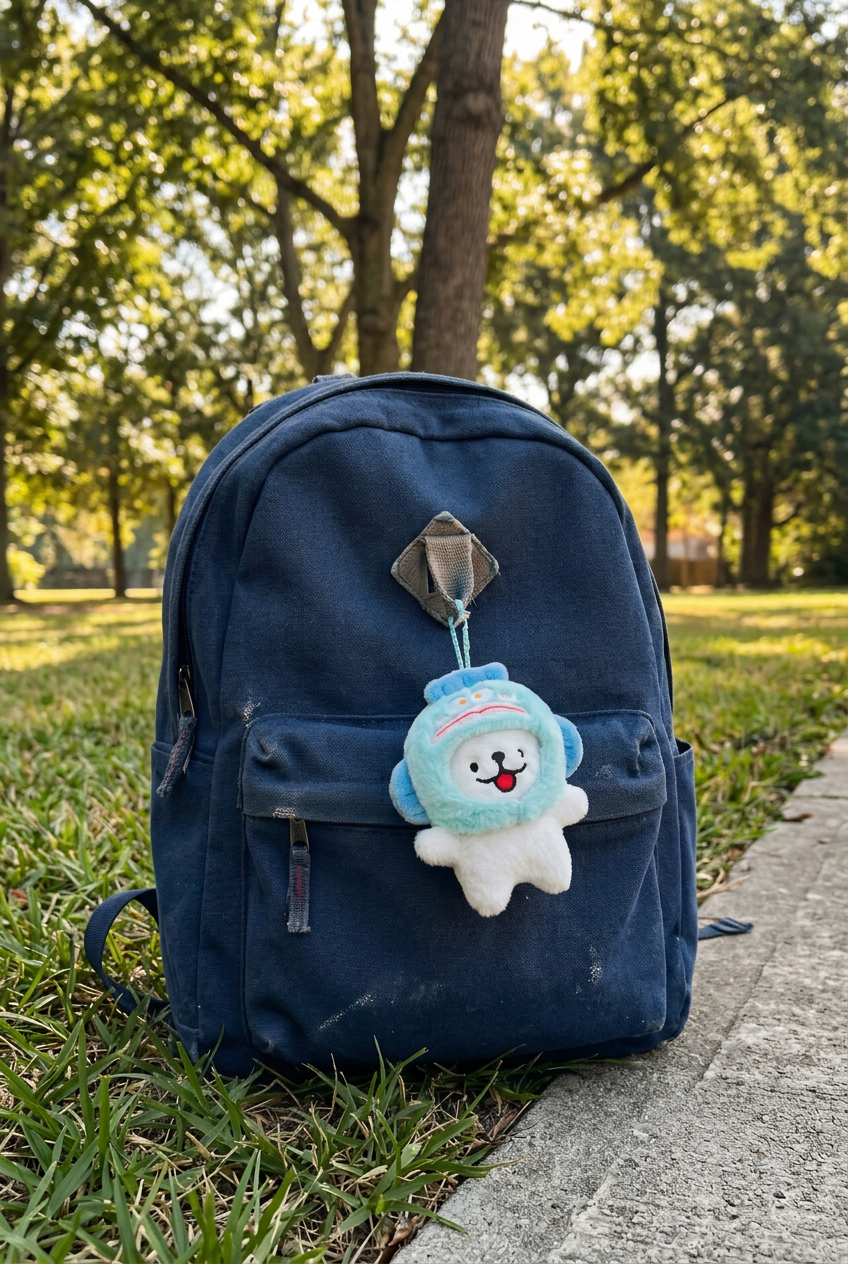 Toyuki Puppy plush bag charm featuring a cute animal costume design, soft fabric, and detailed craftsmanship.
