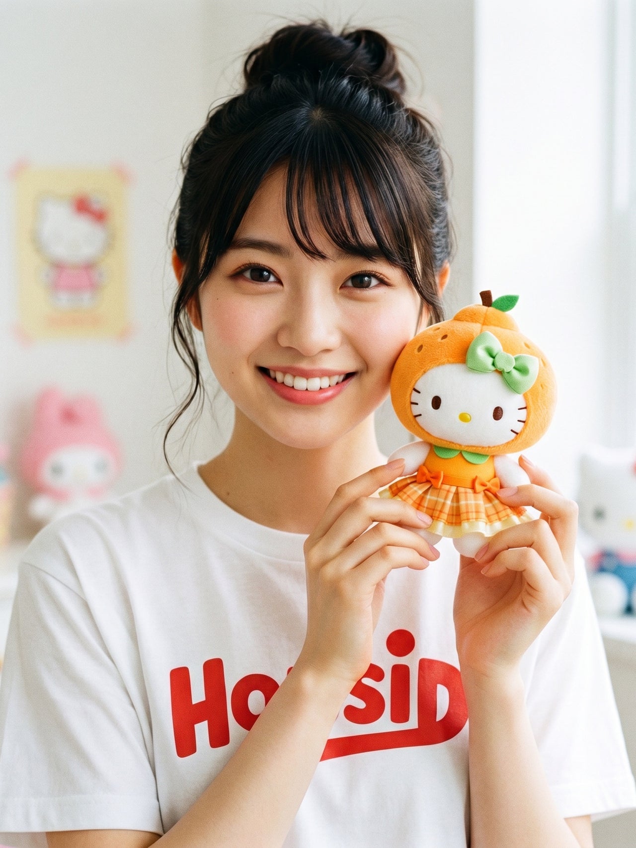 Japan HOUSID Jeju Island series orange KT backpack pendant plush keychain birthday gift