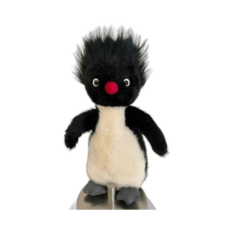 Fluffy Penguin JellyCat British doll, Ronnie Jumping Rock Jump Plush soothing penguin animal