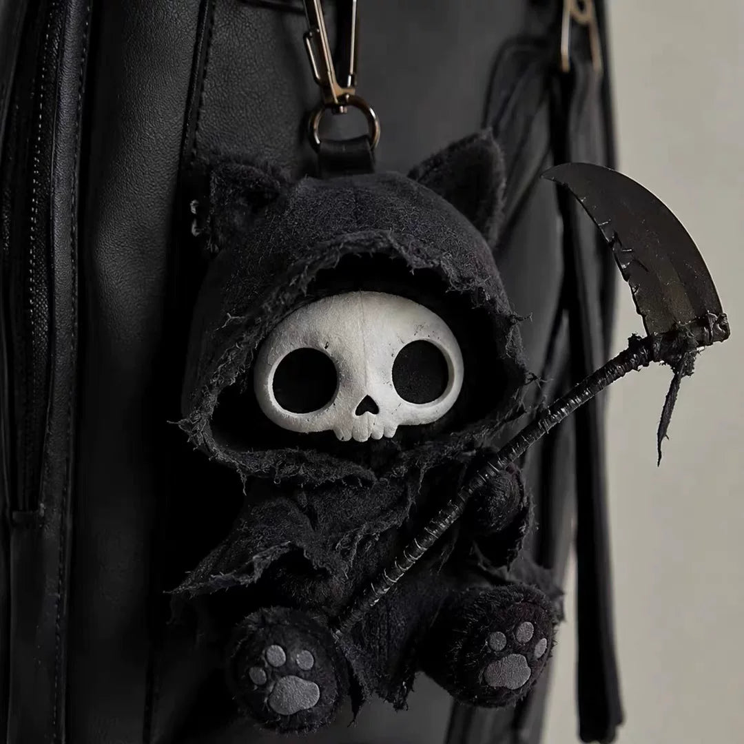Grim Reaper Cat Plush Keychain Bag Charm Pendant