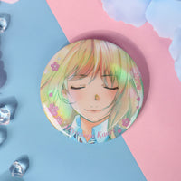 Galaxy Anime April is Your Lie Kaoru Miyazono Arima Kosei Grass Badge Set