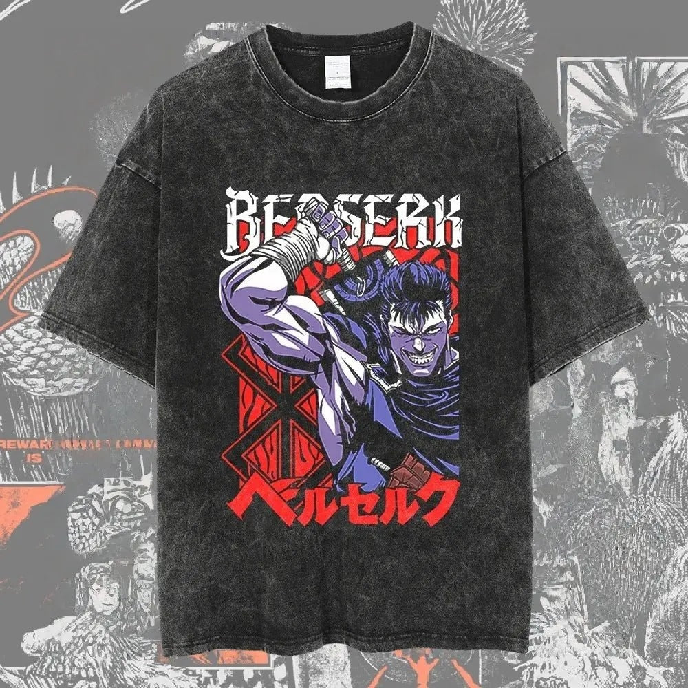 Berserk Vintage Washed Anime Graphic T-Shirt