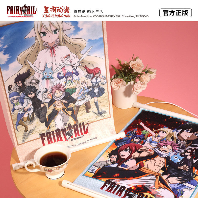 Fairy Tail Official Genuine Spray Canvas Hanging Picture Anime Periphery Naz Lucy Wall Painting Poster Mural
