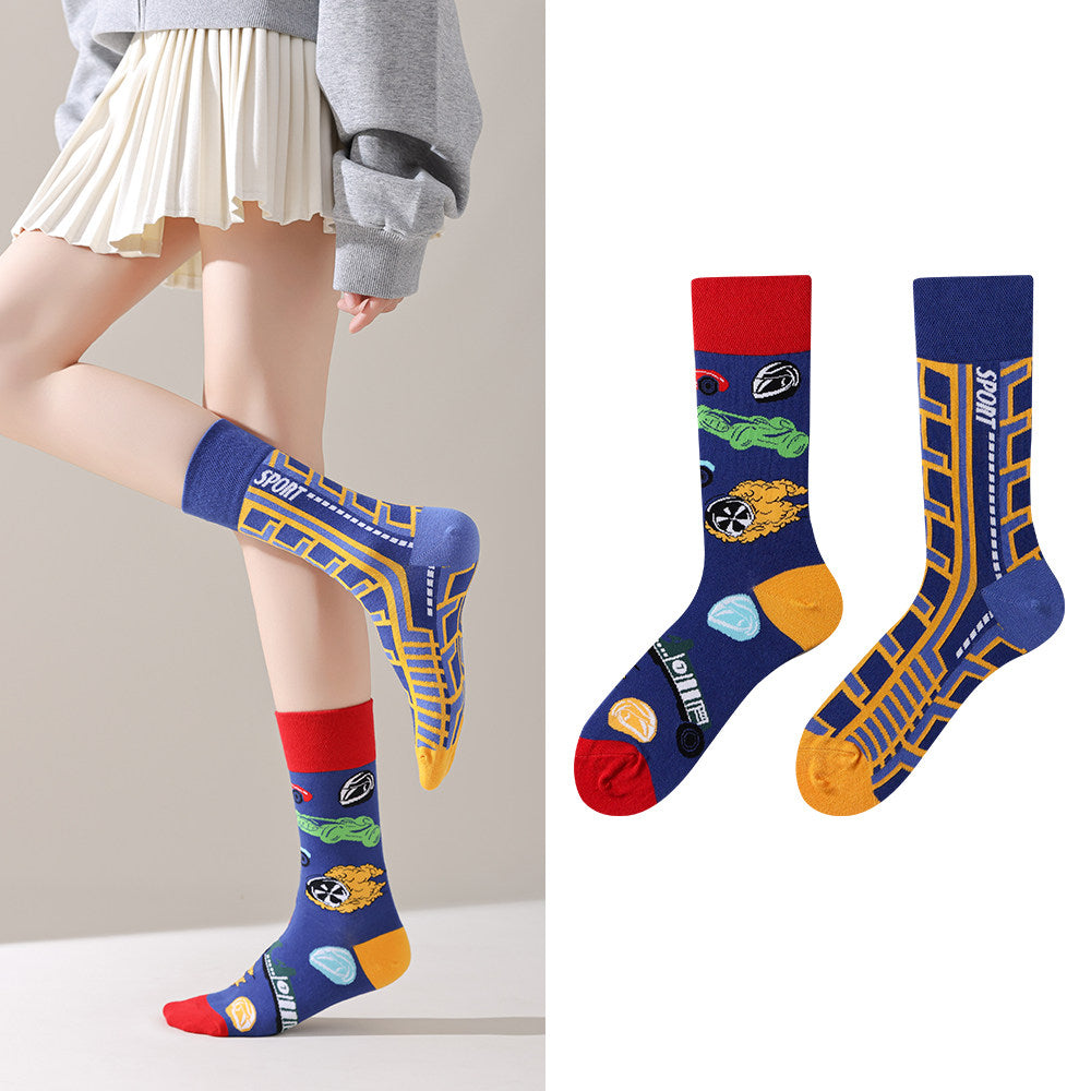 Mismatched Novelty Crew Socks | 2-Pair Set