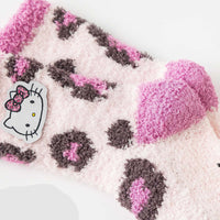 Hello Kitty Leopard Coral Fleece Socks