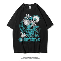 Dunlun Mosho Jojo's Bizarre Adventure Steel Ball Run Characters, Part 7, Short Sleeve T Shirt, 100% Cotton,