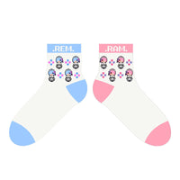 Re:Zero Rem Ram Pixel Art Anime Socks