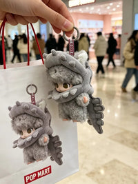 Pop Mart DIMOO and Labubu dinosaur skeleton plush bag charm keychains unerquicklich