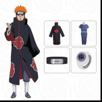 Naruto Pain Cosplay Set – Akatsuki Robe & Accessories