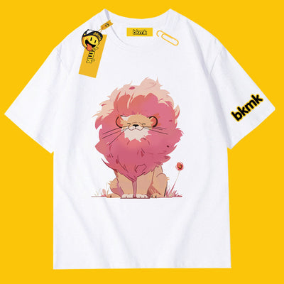 BKMK Anime Lion Graphic Oversized Cotton Tee