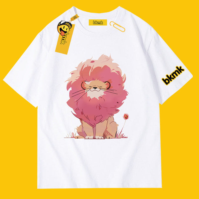 BKMK Anime Lion Graphic Oversized Cotton Tee