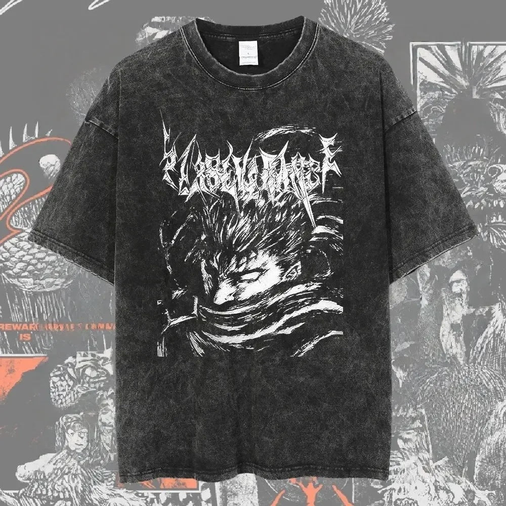 Berserk Vintage Washed Anime Graphic T-Shirt