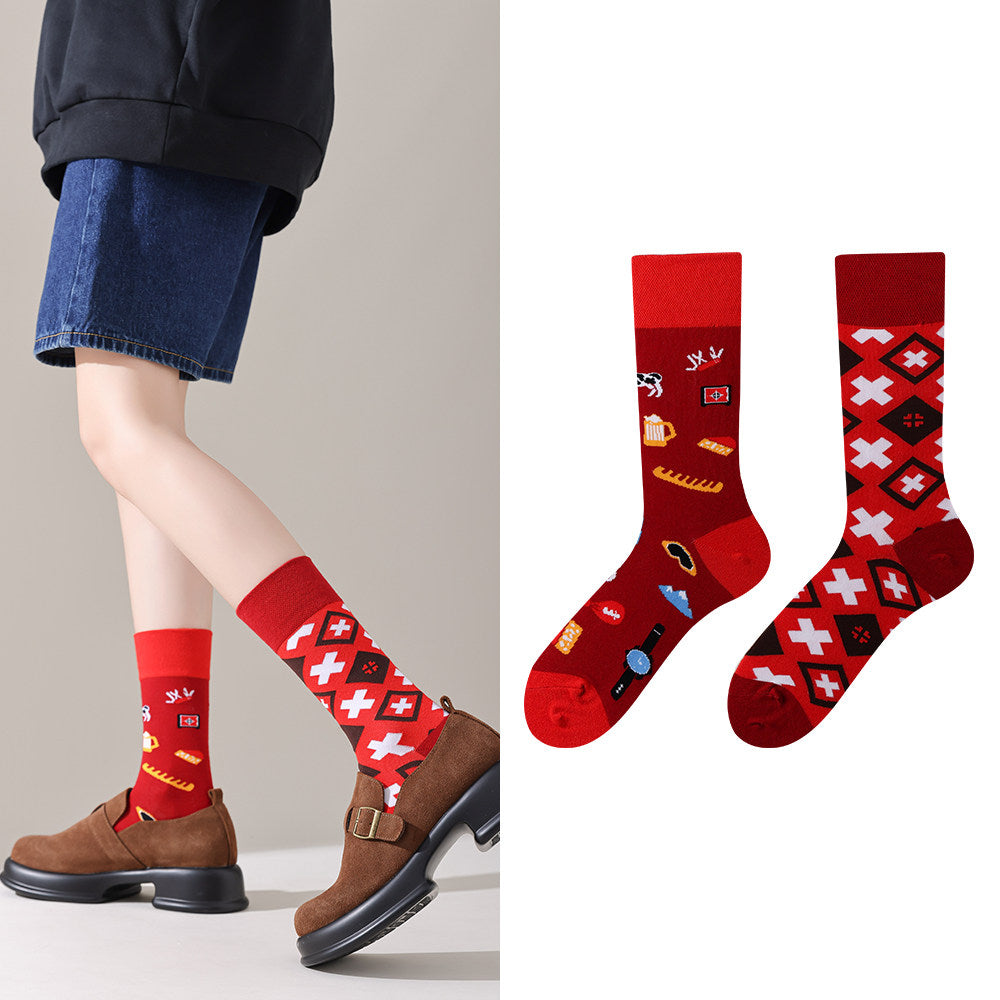 Mismatched Novelty Crew Socks | 2-Pair Set
