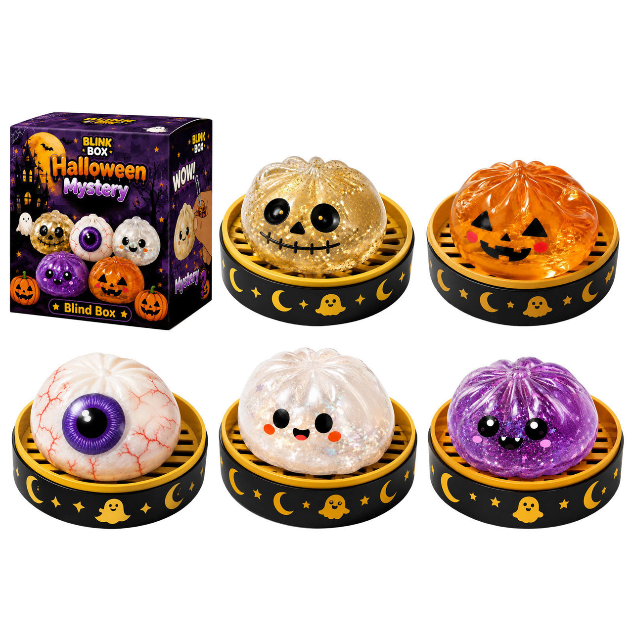 Halloween Mystery Blind Box Squeeze Squishy Dumpling Toy
