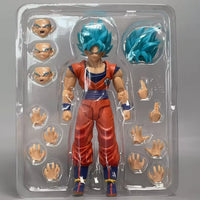 In stock Bandai Dragon Ball SHF Blue-Haired Son Goku 3.0 New Base Super Saiyan God Official Action Product