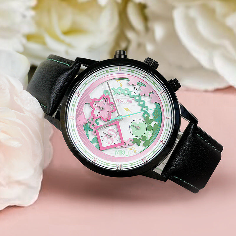 Hatsune Miku Watch Lucky Stone officially licensed Hatsune Kagami Yuchun's Concerto Six-Hand Quartz Watch