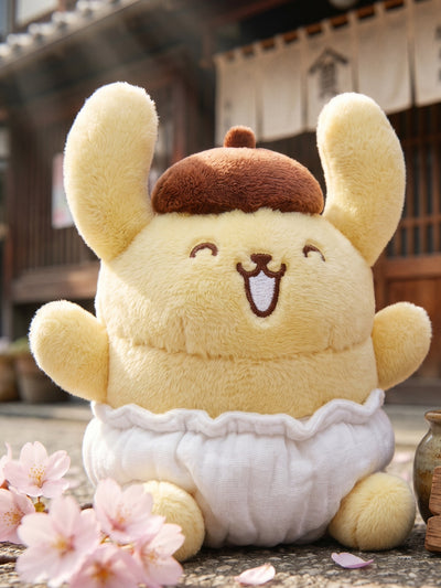 Japan HOUSID super cute baby pompompurin school bag pendant, plush plush book keychain, birthday gift