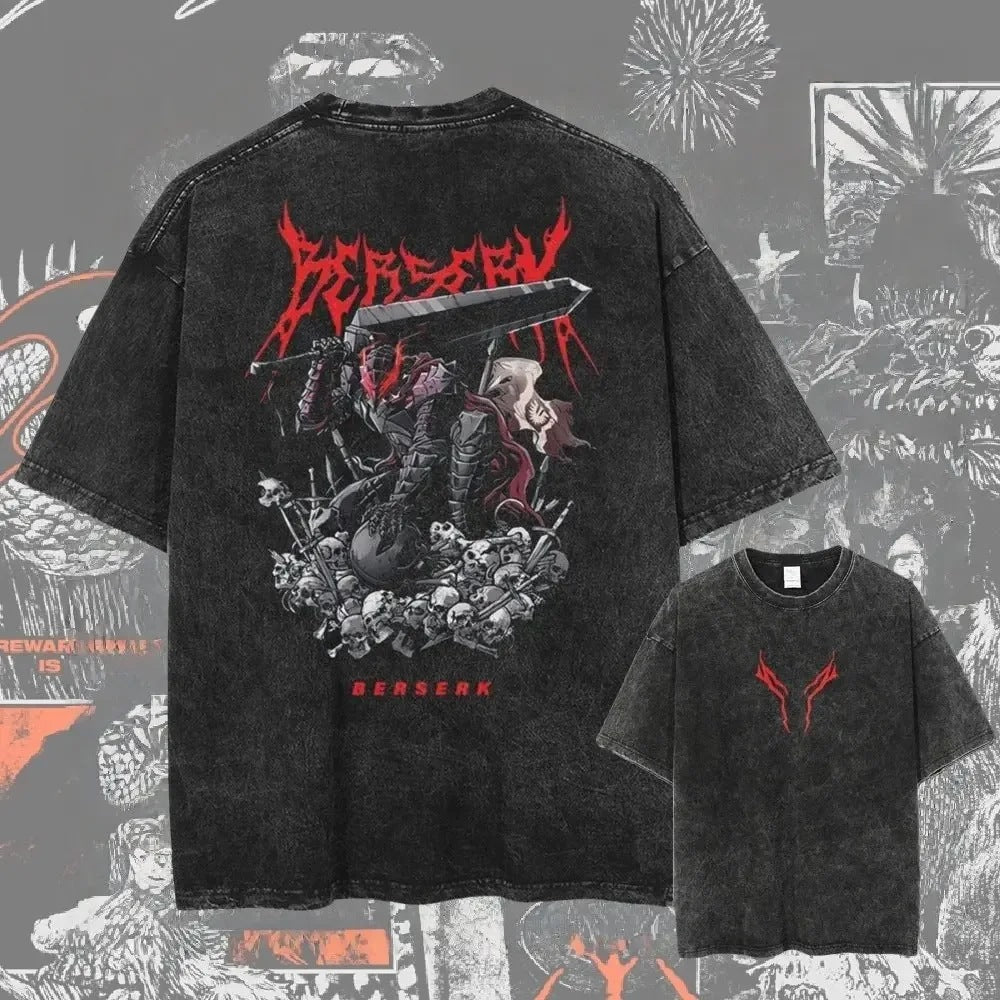 Berserk Vintage Washed Anime Graphic T-Shirt