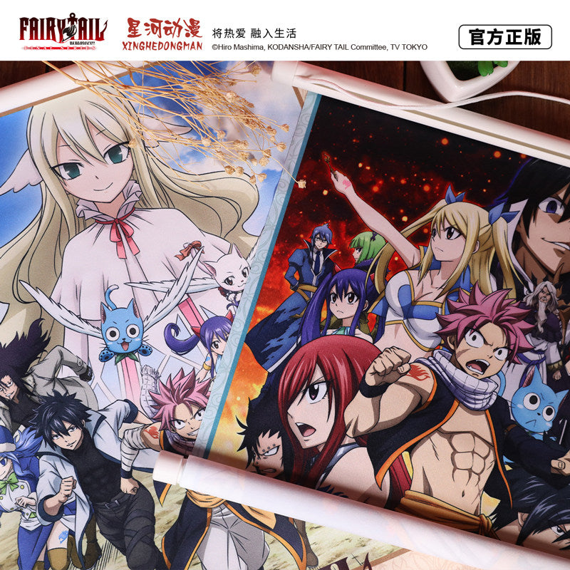 Fairy Tail Official Genuine Spray Canvas Hanging Picture Anime Periphery Naz Lucy Wall Painting Poster Mural