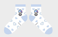 Re:Zero Rem Ram Pixel Art Anime Socks