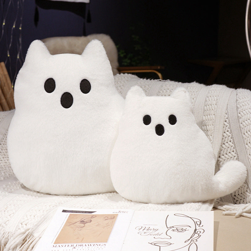 Ghost Cat Plush Pillow | Halloween Kawaii Cushion