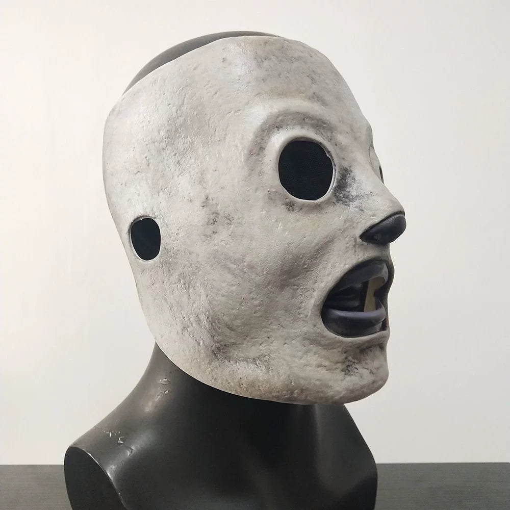 Scary Halloween slipknot latex ghost mask, adult comedy quirky party bar makeup prop, small cosplay