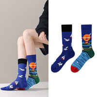 Mismatched Novelty Crew Socks | 2-Pair Set
