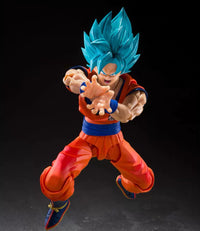 In stock Bandai Dragon Ball SHF Blue-Haired Son Goku 3.0 New Base Super Saiyan God Official Action Product