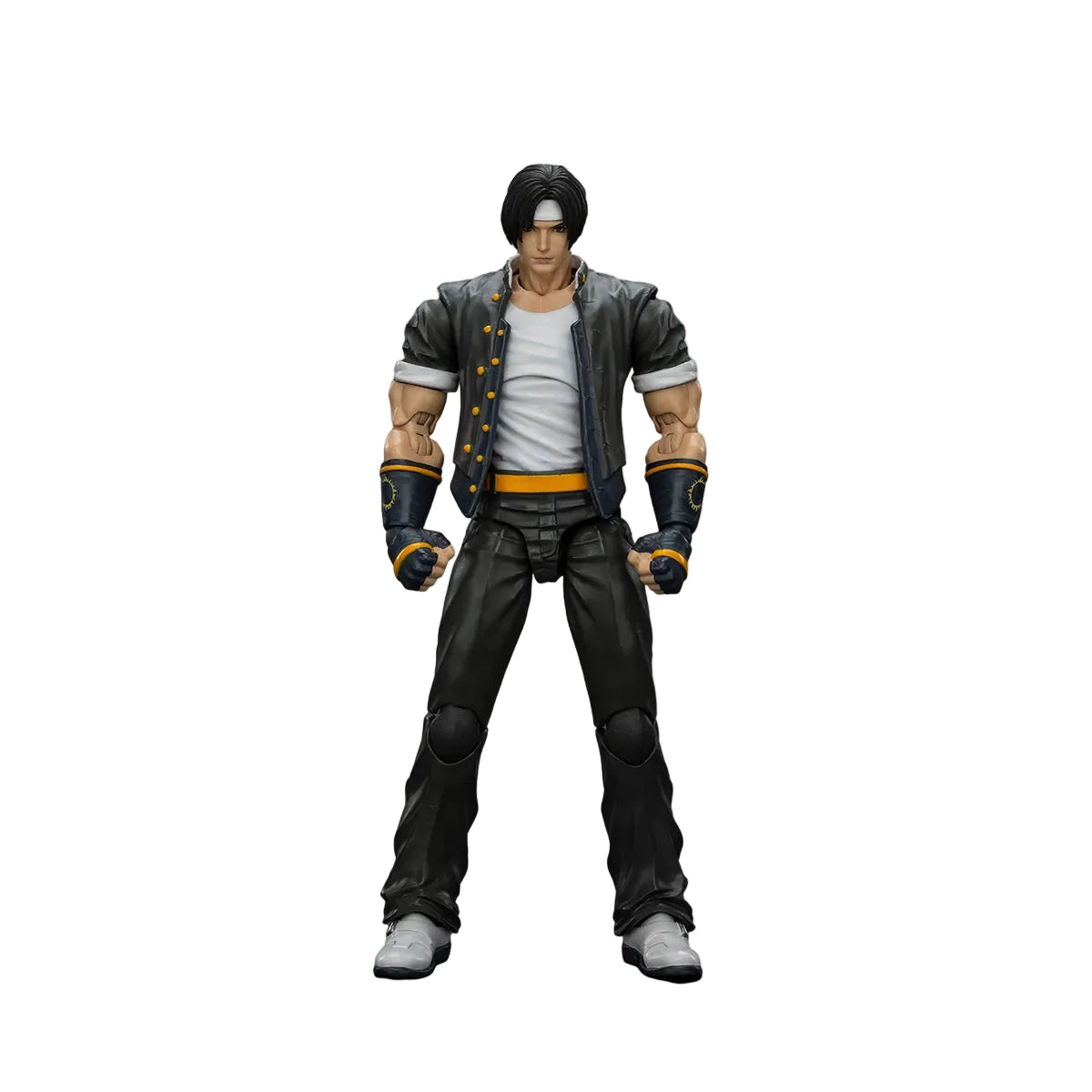Joytoy x SNK Kyo Kusanagi KOF 98 action figure in 1/18 scale, detailed figure with vibrant costume and dynamic pose.