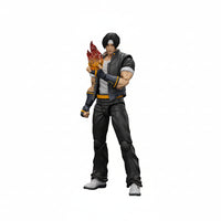 Joytoy x SNK Kyo Kusanagi KOF 98 action figure in dynamic pose, detailed 1/18 scale collectible from the fighting game series.