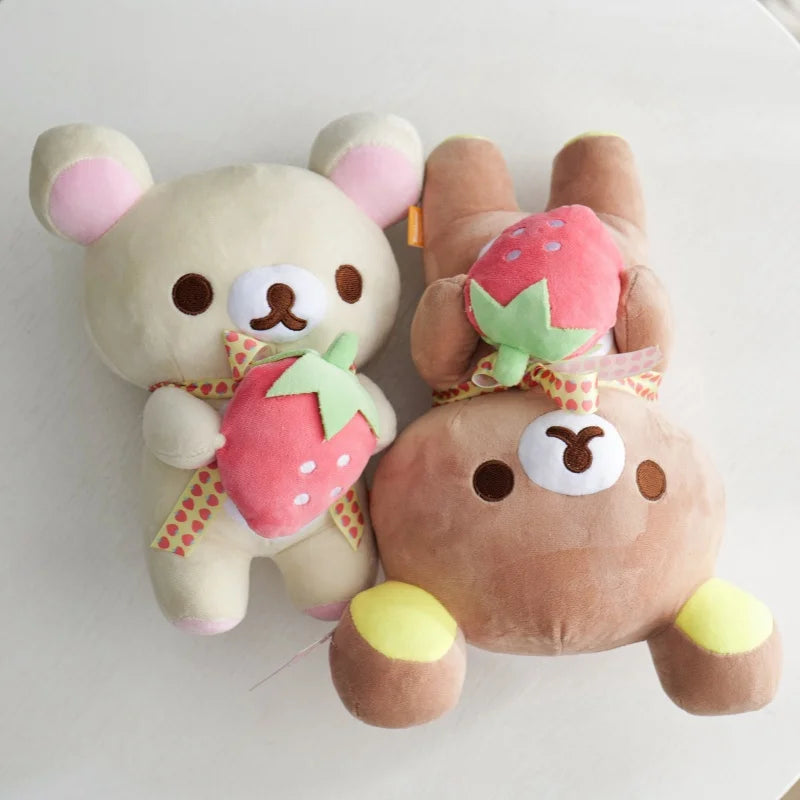 Rilakkuma Bear Plush Strawberry Cute Bear Stuffed Kawaii Room Decor (not a set) - FIHEROE.