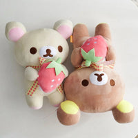 Rilakkuma Bear Plush Strawberry Cute Bear Stuffed Kawaii Room Decor (not a set) - FIHEROE.