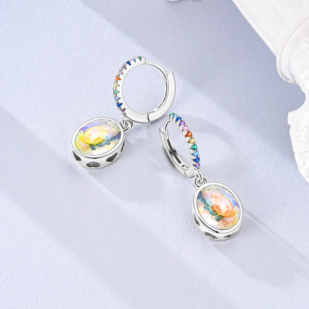 Prism Chakra Earrings - Rainbow Energy 925 Silver