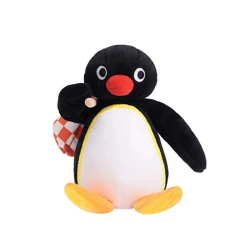 Adventure Pingu Plush with Checkered Travel Bag - FIHEROE.