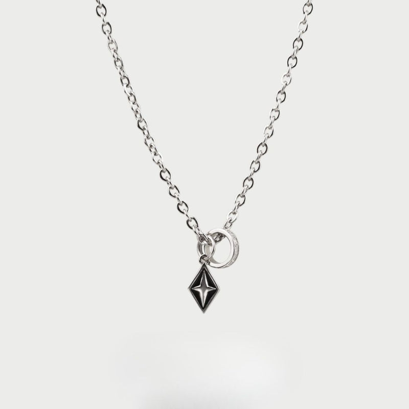 BAR CODE Diamond Pendant Necklace Titanium Steel - FIHEROE.