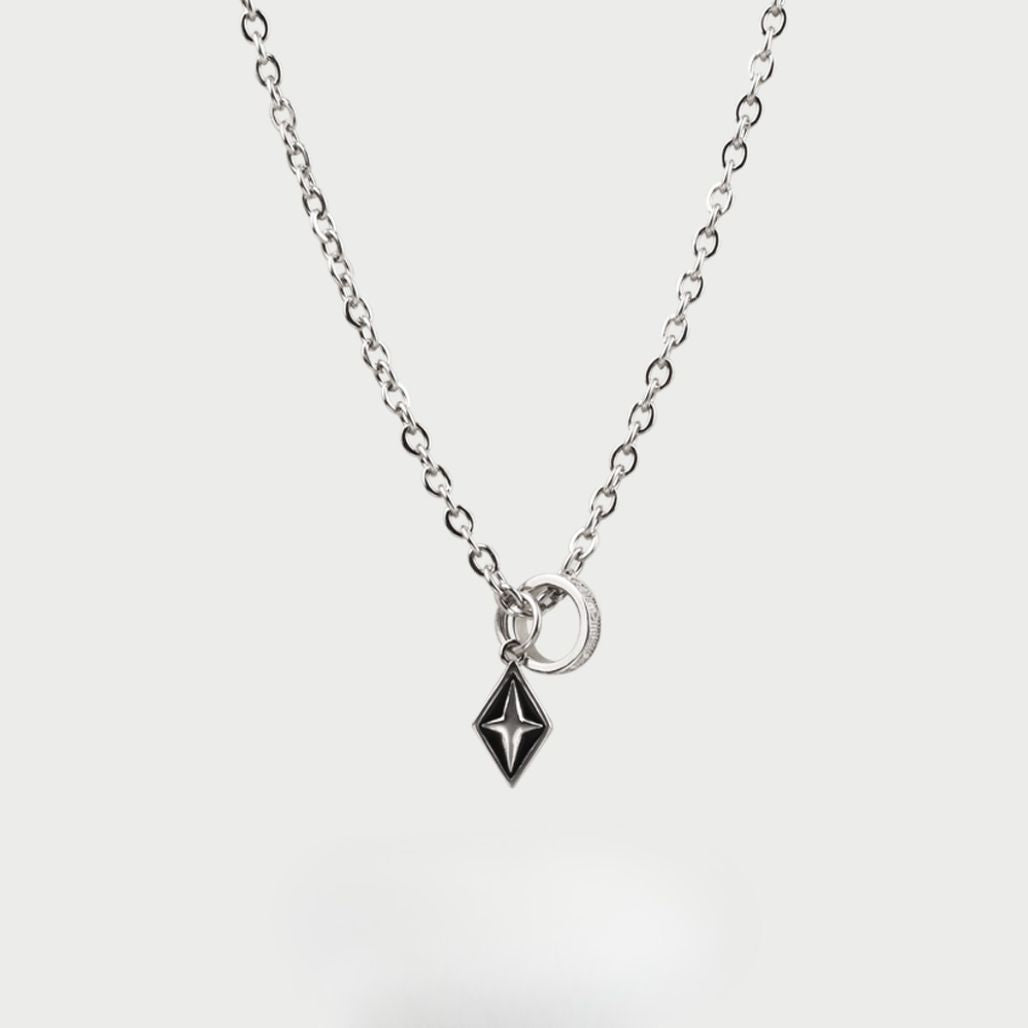 BAR CODE Diamond Pendant Necklace Titanium Steel - FIHEROE.