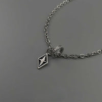 BAR CODE Diamond Pendant Necklace Titanium Steel - FIHEROE.